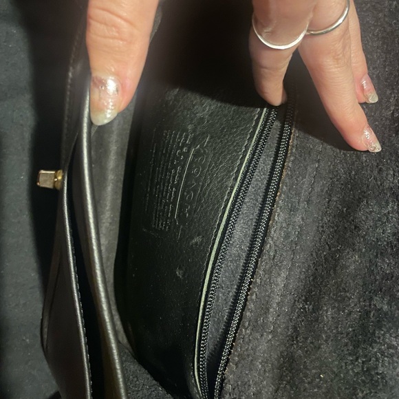 Coach Black Leather Clutch Purse Bag Vintage NWOT - Picture 3 of 4